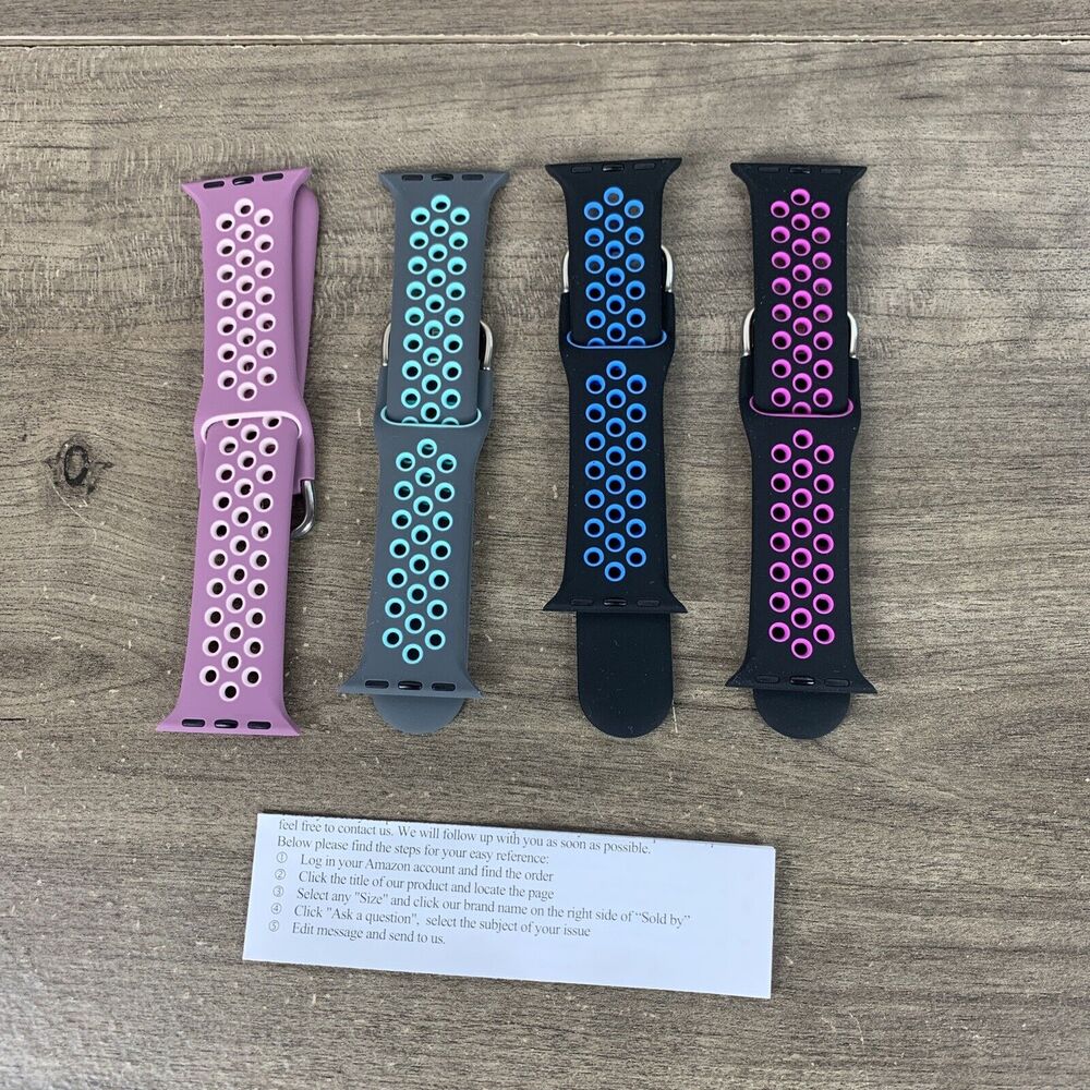4 Silicone Sport Strap iWatch Band For Apple Watch Series SE 6 5 4 3 2 1 42 44mm